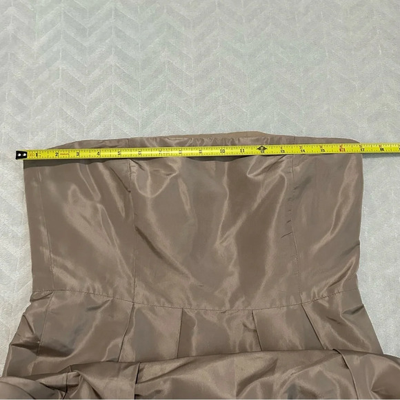 J.Crew Strapless A-Line Silk Dress Ivory Gold Size 10 - Picture 8 of 9